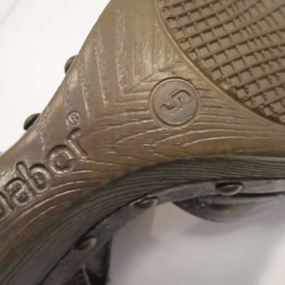 $200 GABOR UK 5 US 7 expresso PLATFORM sandal METALLIC brown NAIL HEADS sexy - Picture 7 of 9